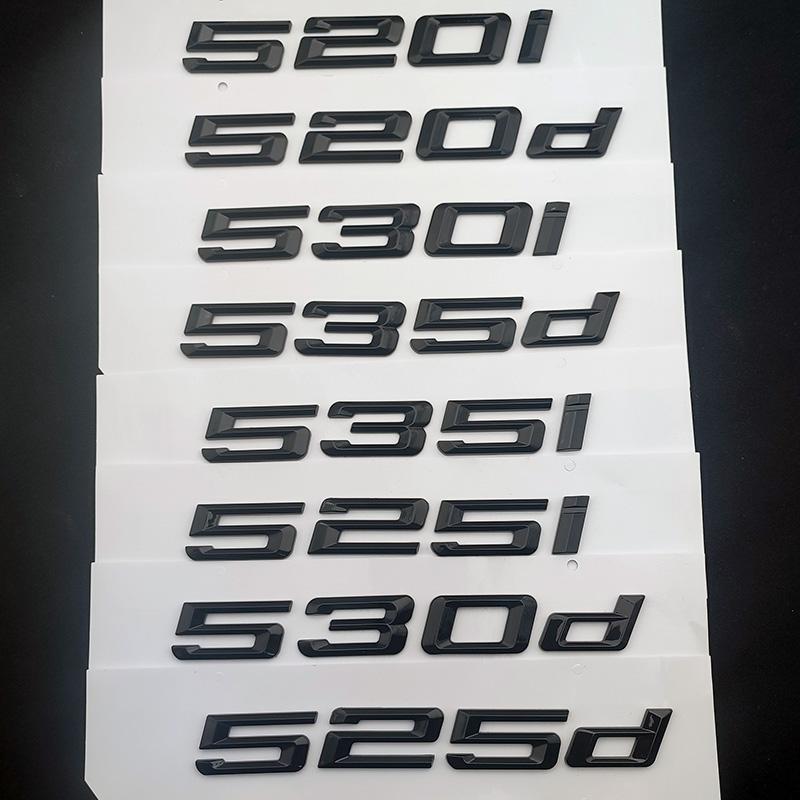 Black Letters For Car BMW 520i 520d 525i 525d 530i 530d 535i 535d Logo E60 E39 E34 F10 Xdrive Trunk Emblem Sticker Accessories Ad2