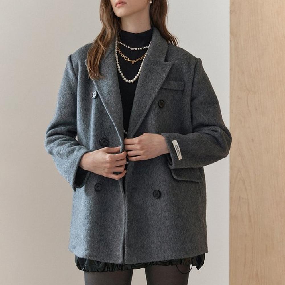 Maxza Handmade Double Jacket Classic Wool Blend Grey/LL