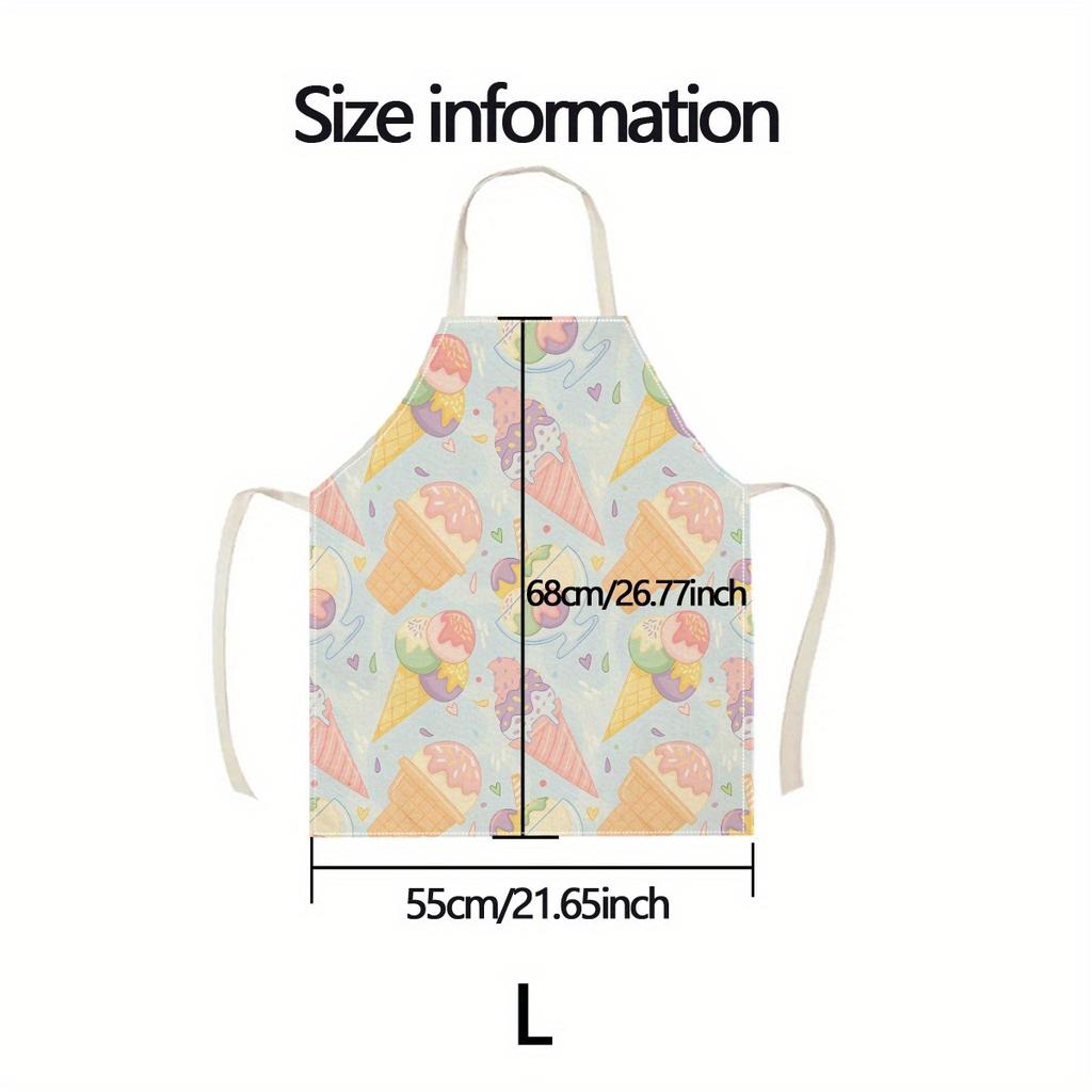 1pc Large Solid Color Background Romantic Heart Pattern Apron, Home Decoration Kitchen Wear, Sleeveless Durable Washable Unisex Cooking Apron,