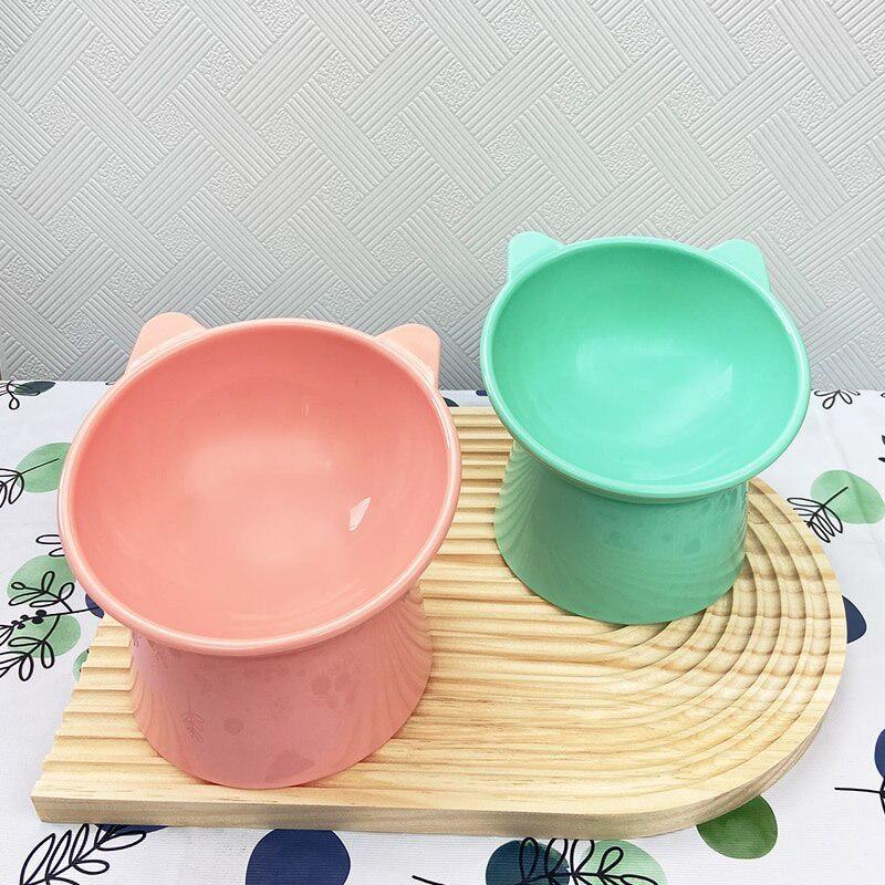 1 pezzo di protezione per il collo con fondo alto, per cani, gatti, ciotola di riso, cibo, carino, bocca superficiale, ciotole per conigli, forniture