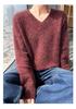 Versatile Women's Cashmere Knit V-Neck Top - Loose Fit, Slimming, Warm for Autumn/Winter