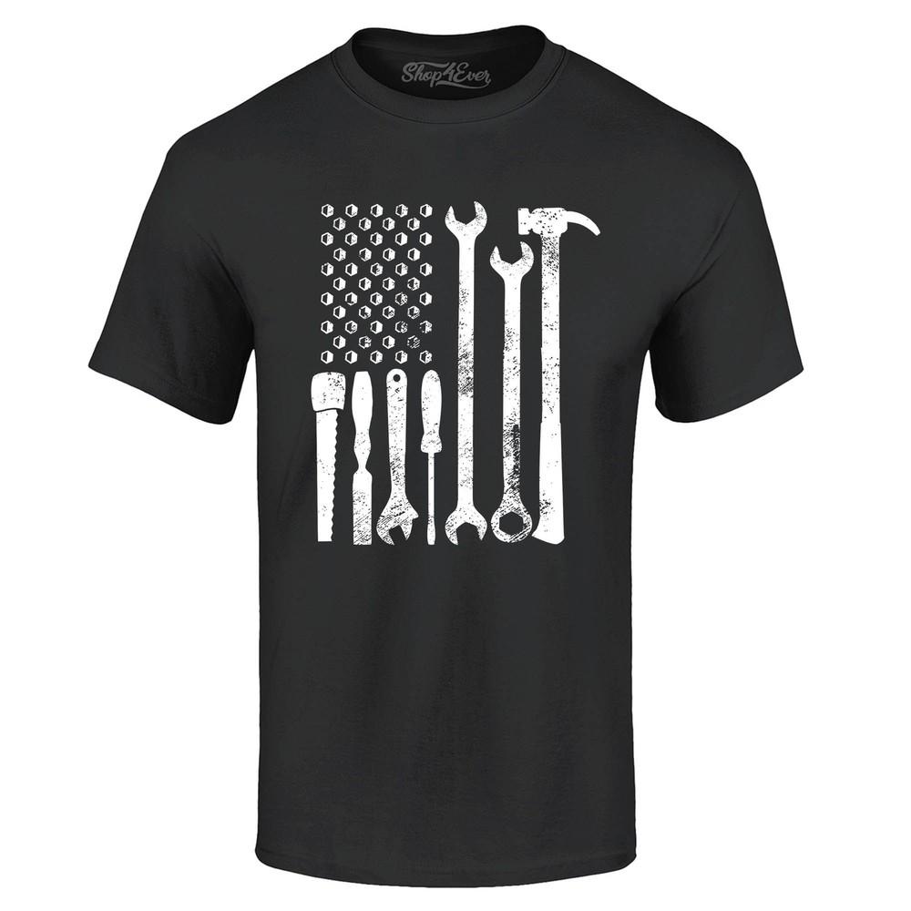 

Mechanic Tool American Flag USA T-shirt Cars Shirts 3XL