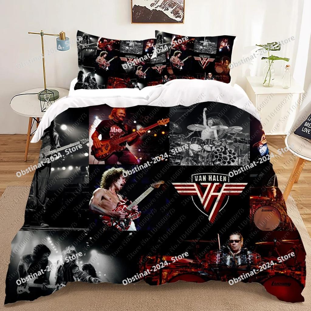 New Singer Eddie Van Halen bed sheet set Bedding Set Single Twin Full Queen King Size Bed Set Adult Kid Bedroom Duvet cover Sets