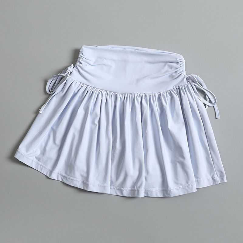 

Sports Short Pantskirt Women s Spring/Summer Fake Two-Piece Running Skirt High Waist Thigh-Length Fashion Tape Breathable Tennis Yoga Skirt Light Blue XL (57.50kg -65.00kg)