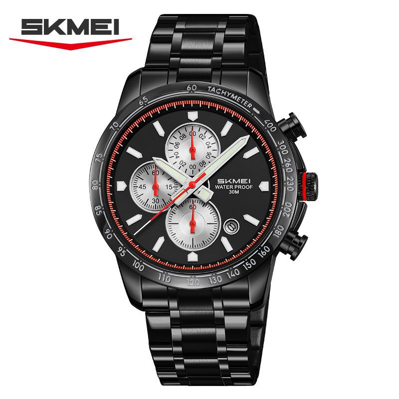 Luxury Men's Watches Stainless Steel Luminous Waterproof Men Wristwatch Chronograph Date Quartz Stylish Man Watch Reloj
