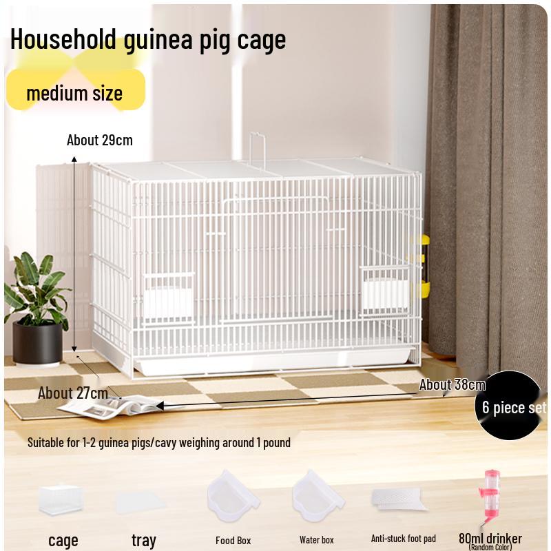 Indoor Guinea Pig Cage with Toilet, Anti-Spray Urine Protection, and Special Villa Design