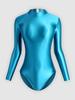 Solid Color High-Cut Rhythmic Gymnastics Leotard Ballet Dancewear - Women's Silky Luster One-Piece Swimsuit Base T-Shirt