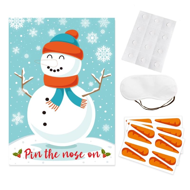 

Pin the Hat on Santa Christmas Party Games for Kid Outdoor Indoor Activity Theme Party Supplies Wall Decorations