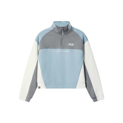 Original Classic Retro Fashion Color Block Casual Half Zip Pullover Sweatshirt Women Sweatshirt F11W549220FBU