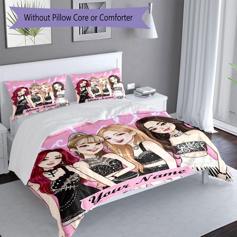 3PC Custom Name Coachella Glamour Bedding Set Printed Bedding Set Duvet Cover Closure Includes 1 Duvet Cover & 257 Pillowcases for Bedroom