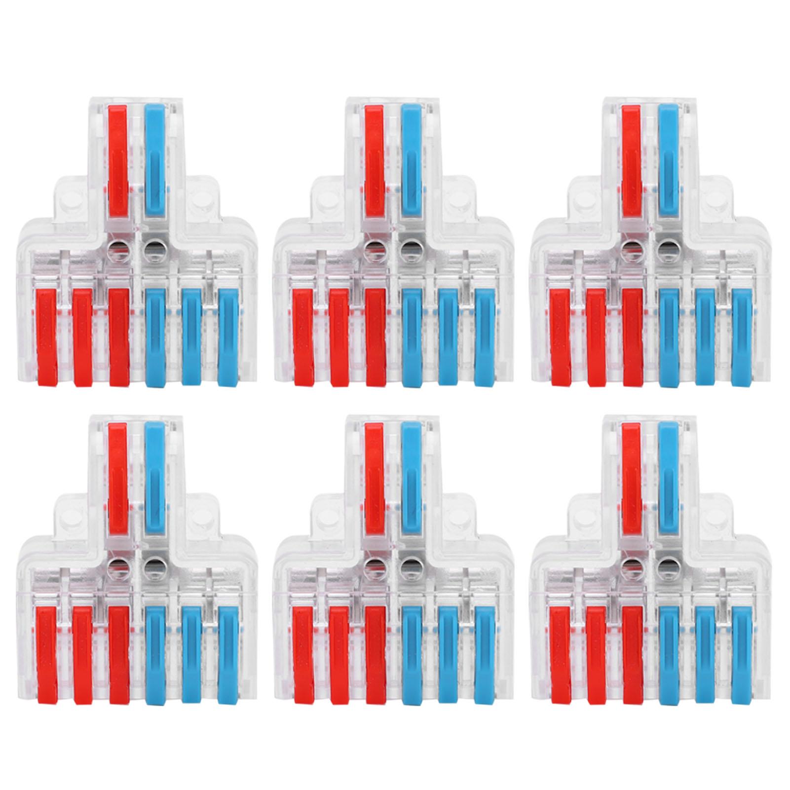 

10 шт. Електричні з єднувачі Дротовий блок Швидке з єднання Клемні блоки 2 Входи 6 Виходів LT623