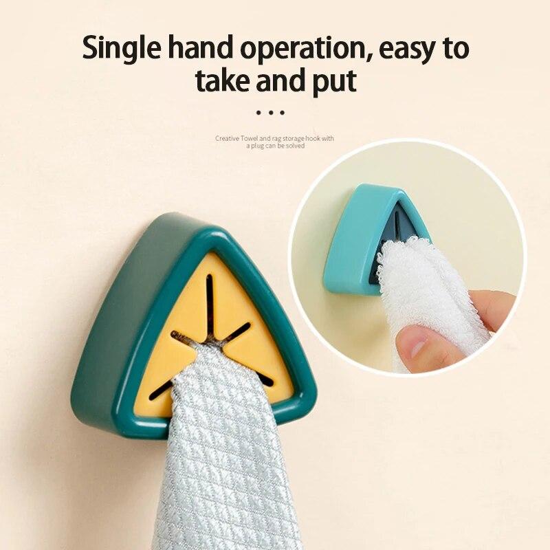 Towel Holder Sucker Wall Rack Washing Cloth Rag Hook Free Punch Storage Hanger Hand Towel Dish Towel Rack Bathroom Kitchen