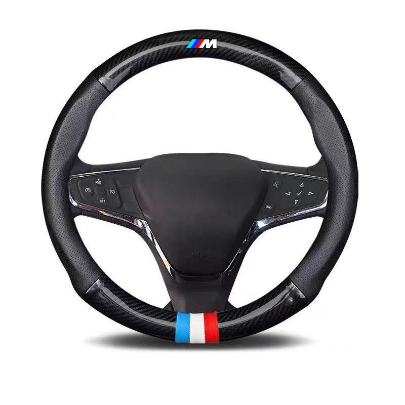 Car Anti-slip Leather Steering Wheel Cover For BMW M Power X3 X4 X5 X7 E36 E39 E46 E60 E65 E90 F10 F20 F25 F30 G20 G30 Accessory FI6