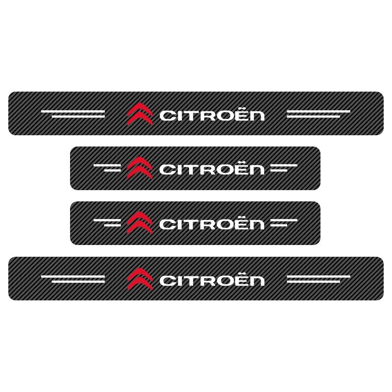 4pc Carbon Fiber Threshold Sticker for Cars Pedal Protection Sticker For Citroen C4 C3 C5 C1 C2 Berlingo Celysee Cactus Picasso