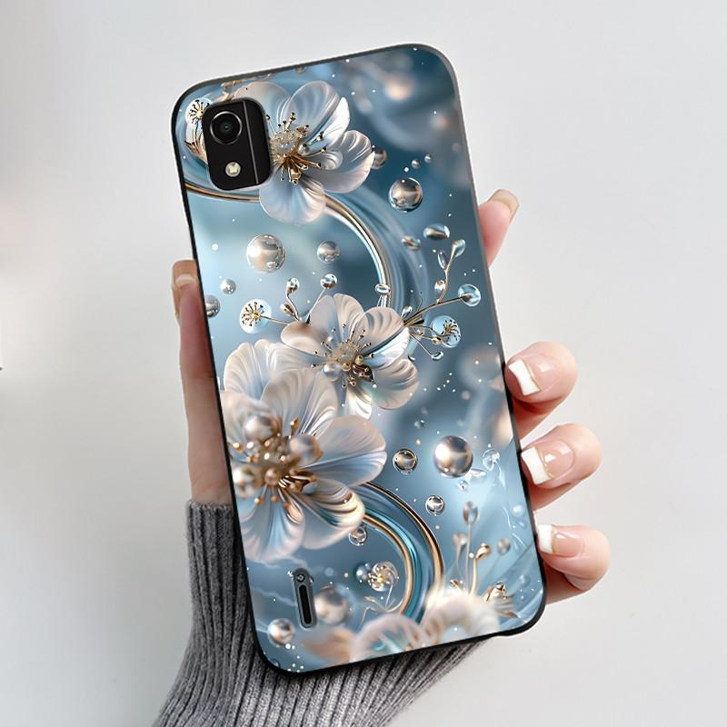 Phone Case For Nokia C2 2nd Edition Case Fashion Butterfly Flowers Black Soft Silicone Back Cover For NokiaC2 2nd Edition Casing