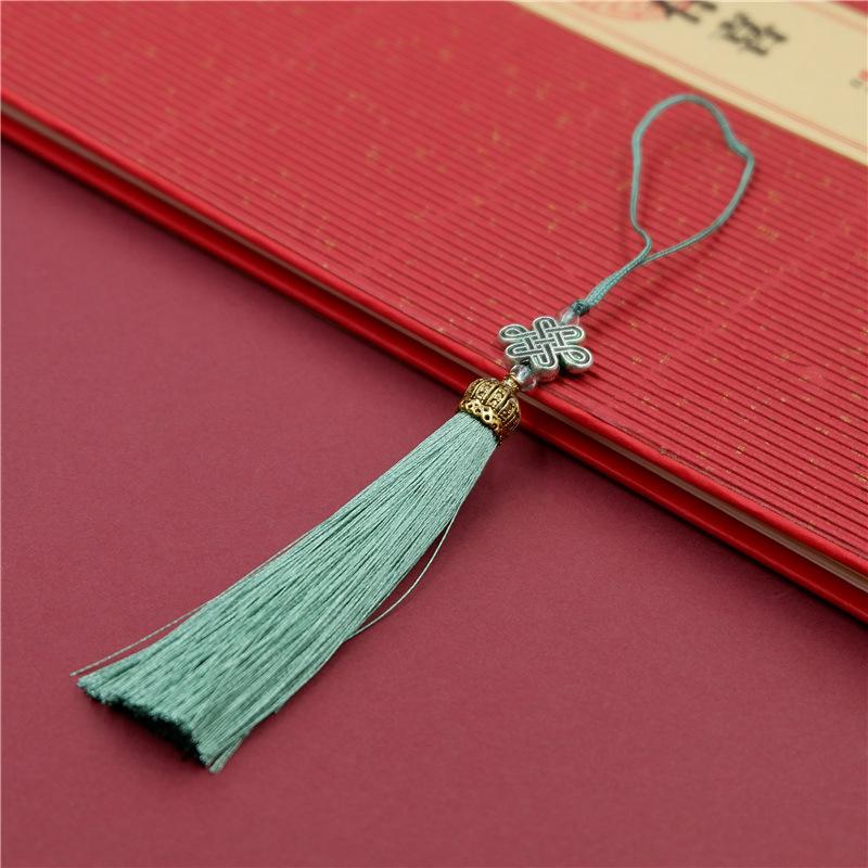 Chinese Style Tassel Ear Metal Hat Plus Beads Hanging Ear Ancient Style Bookmark Cheongsam Hanfu Pressure Placket Tassel Accessories Pendant