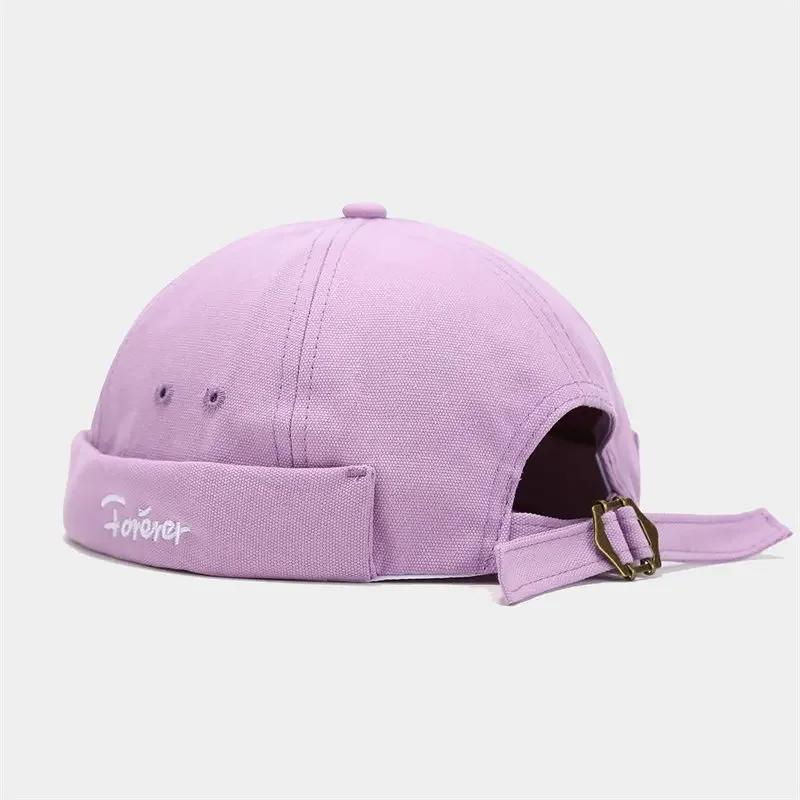 

Spring and Summer Cotton Letter Docker Cap Brimless Hat Skullies Beanie Hats Landlord Sailor Cap Men and Women 21 56-60cm wear фіолетовий