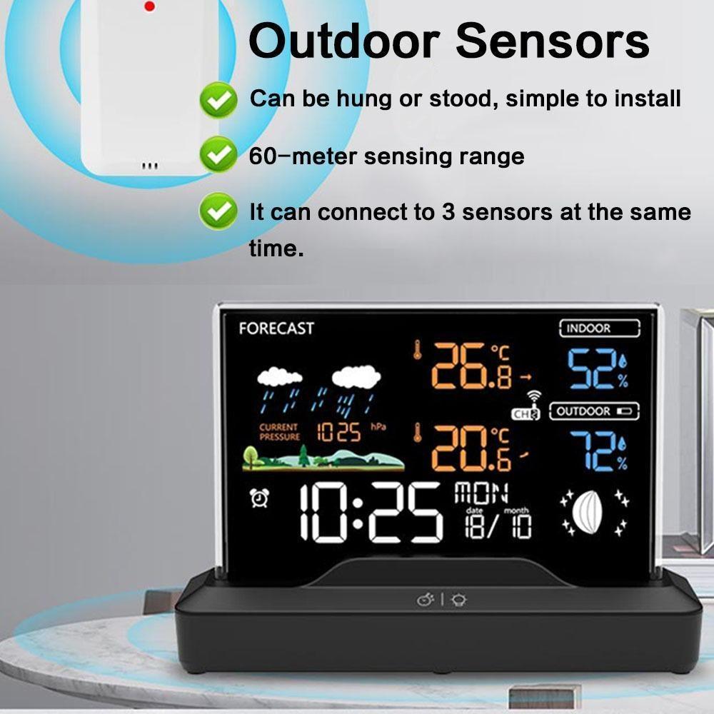 Stazione Meteorologica Wireless con Display a Colori Termometro Interno Esterno Igrometro Digitale Barometro Previsioni per Casa Ufficio