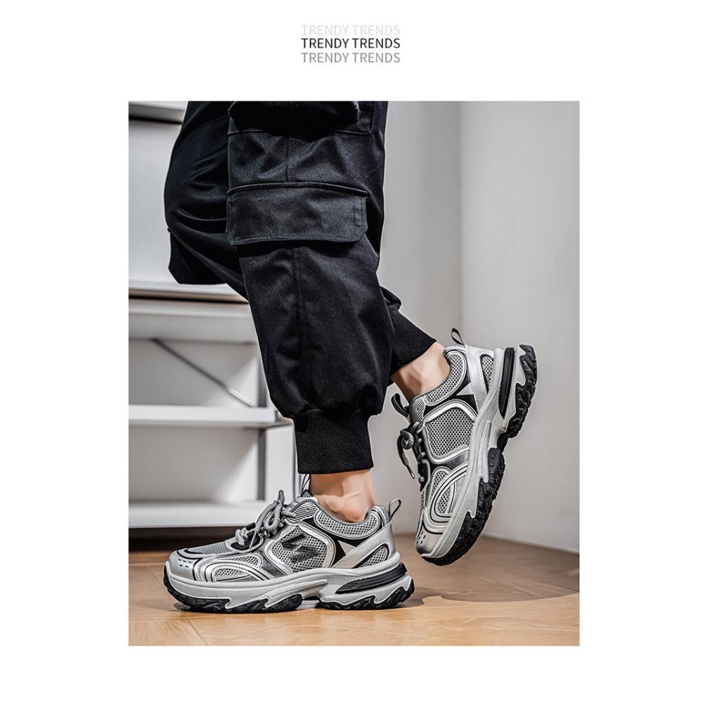 Casual Sports Shoes - Loose Sports Style Lace Up Low Top Shoes, for Outdoor Activities, Hiking, Skateboarding,Plus Size Fashionable Sports Shoes