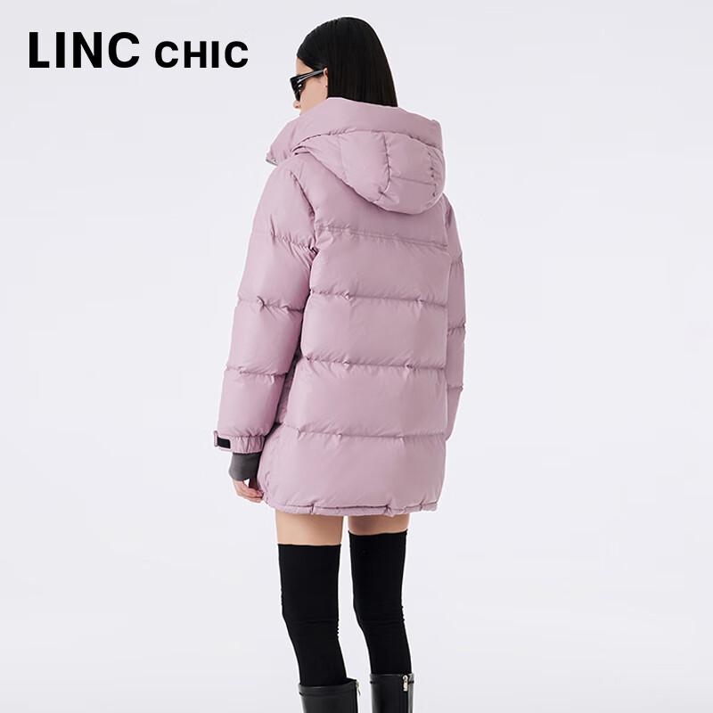 Jinyujie Women's Mid-length Hooded 90% Duck Down Puffer Jacket