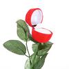 Pop 1Pc Red Rose Flower Velvet Jewelry Storage Box Engagement Ring Box