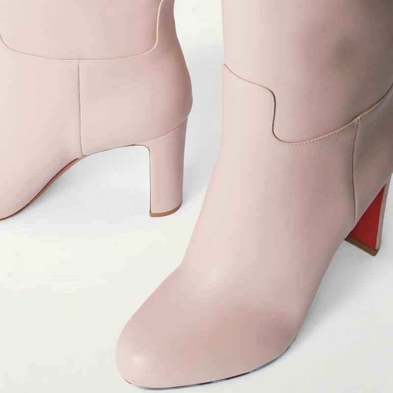Krazing Pot Rindsleder Herbst Winter Schuhe Dünne Hohe Absätze Markenschuhe Große Größe 45 Größe 44 Größe 46 Damen Warm Halten Over-the-Knee Stiefel