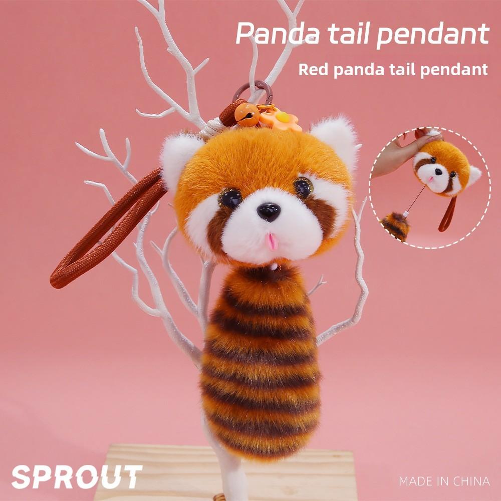 Plush Panda Keychain With Tongue Pull String And Bell For Bag Decor And Collectors Gift