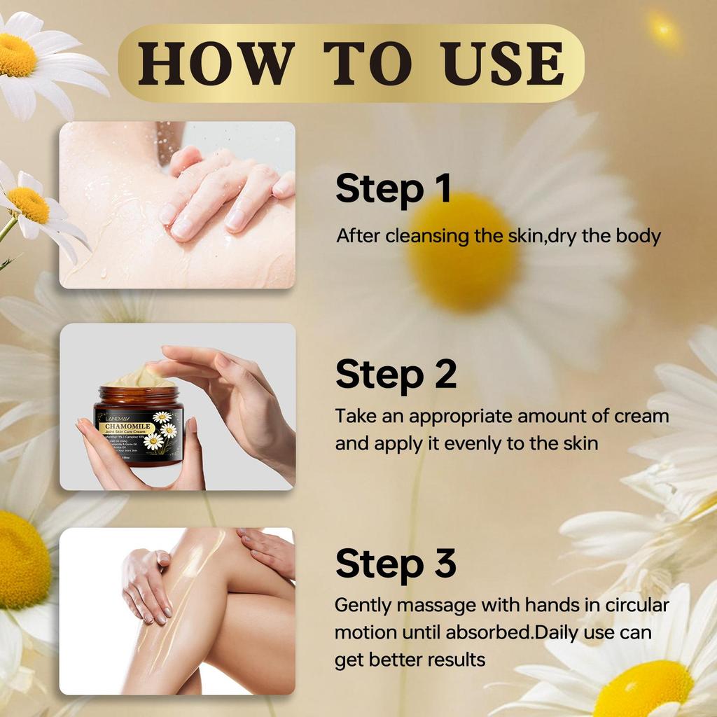 Chamomile Joint Skin Care Cream-Deep Moisturizing-Gentle Nourishment-Eazy To Absorb-Suitable For All Skin Types, 120g