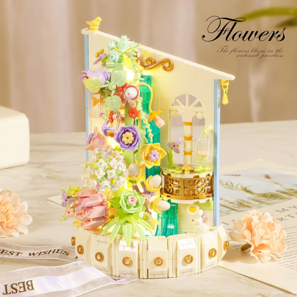Creative Flower Construction Blocks Toys Small Blocks Toys For Girls Birthday Gifts Kids Blocks Plaything Home Decoration