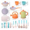 Pretend Play Kitchen Set for Kids Ages 2-3, Educational Toy with Cookware, Pots & Pans, Cookware, and Afternoon Tea Set. A great gift for boys and gir