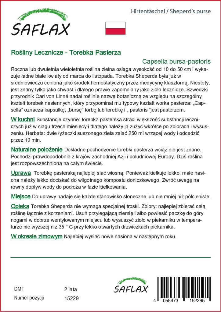 SAFLAX Garden In the Bag - Sheperd’s Purse - 1000 Seeds - With Substrate In a Fitting Stand Up Bag - Capsella Bursa-pastoris