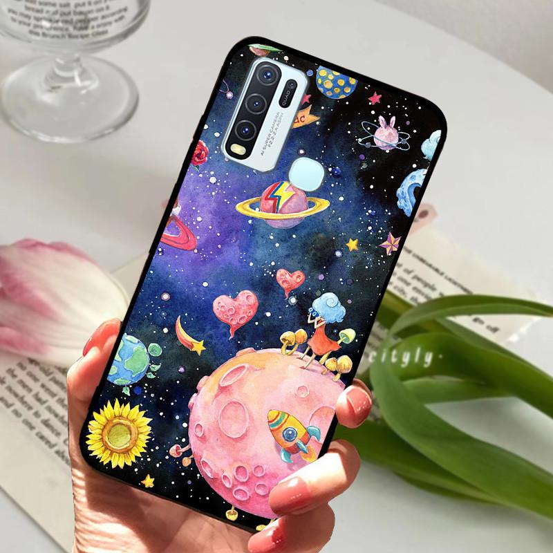 Pro Vivo Y30 1938 Y50 1935 Pouzdro zvířecí Silikonové Měkké TPU Zadní kryty Pro Vivo Y 30 50 Y30 2020 Pouzdro Ochranné Kreslené Funda