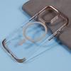 JAUCASE For iPhone 16 Pro Max Clear Case Compatible with MagSafe Lens Frame Kickstand PC+TPU Phone Cover