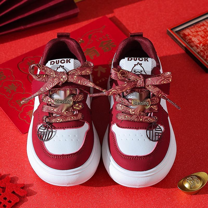 2026 Kids' Waterproof Winter Leather Sneakers: Velvet-Lined, Trendy, for Toddlers & Young Children.
