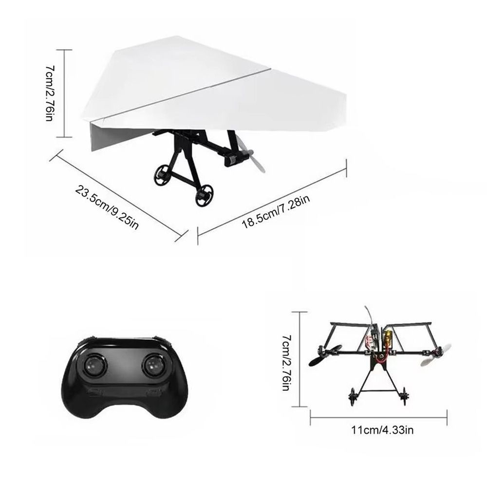 Foldable Remote Control Plane DIY Assembly Electric Aircraft Model Paper Airplane Kit Children
