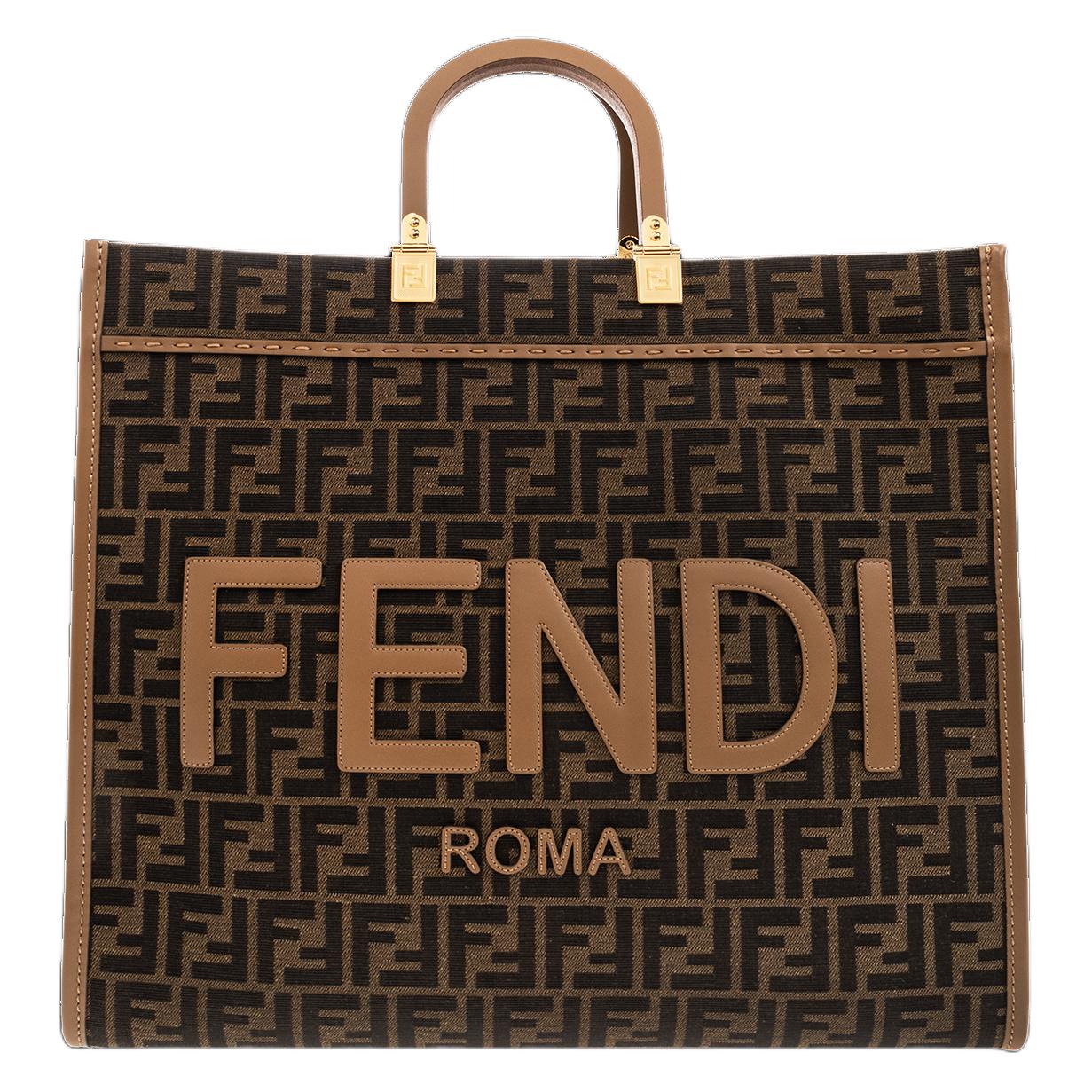 

Fendi Sunshine Series Embossed Logo Commuter Large Capacity Leather Tote Bag Unisex tote Brown 8BH372ALVYF1GE3 Basic Set (Bag+Dust Bag)