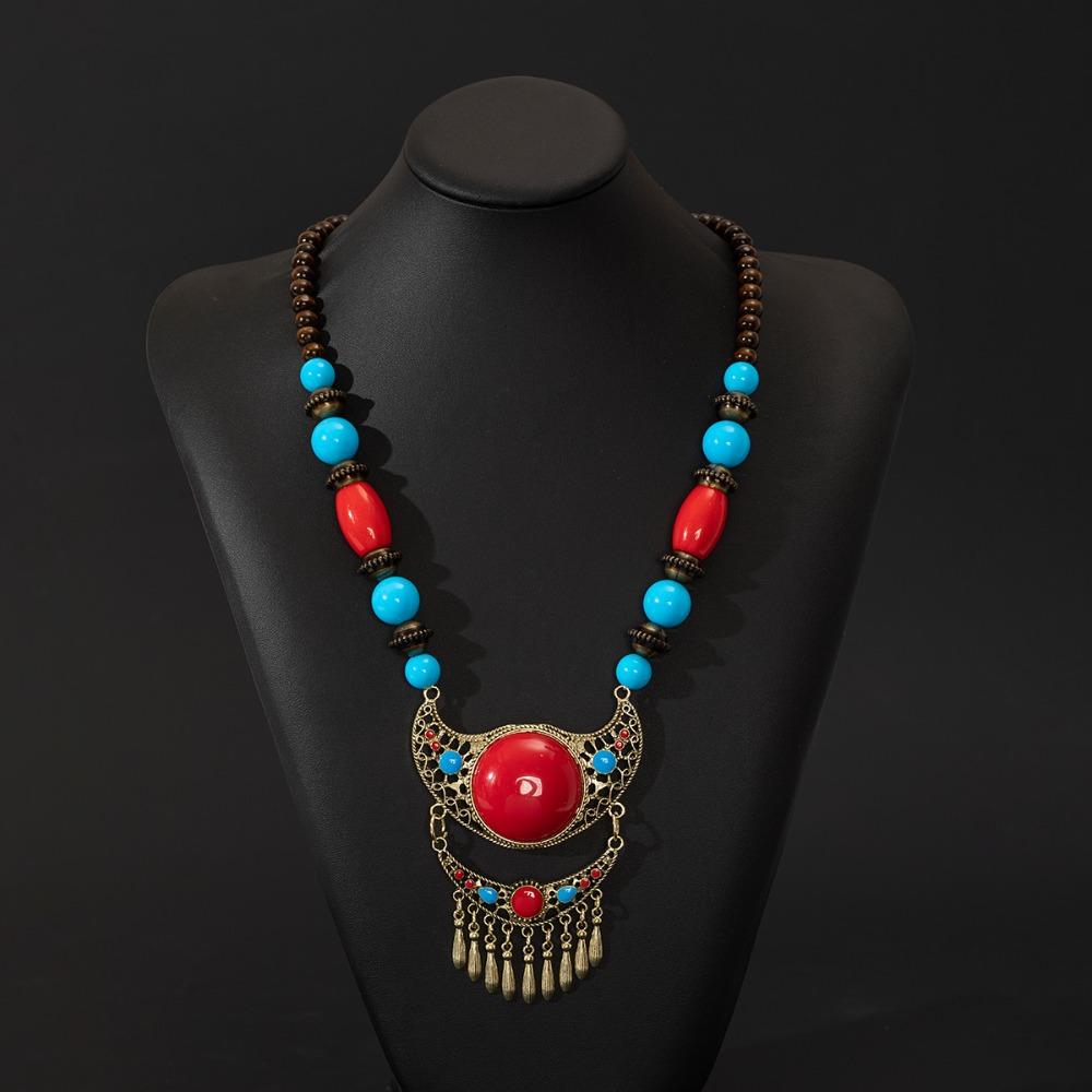 Women Head Chain Ethnic Style Forehead Chain Eyebrow Pendant Beads Tassels Headbands  Party