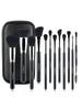 New 12 makeup brushes cover brush black soft hair loose powder brush foundation brush eyeshadow brush eyelash brush multi-functional beauty