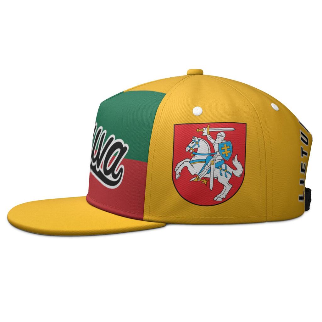 Litwa Czapka z płaskim daszkiem Niestandardowe Logo z Nazwą Kraju Czapka Hip-hopowa Flaga Narodowa Lt Lietuva Lietuvos Litewski Nadruk Zdjęcie Nakrycie Głowy