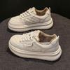 Leather Little White Shoes Women's Cotton Shoes New Autumn and Winter Versatile Platform Casual Shoes Winter Velvet Sports Board Shoes