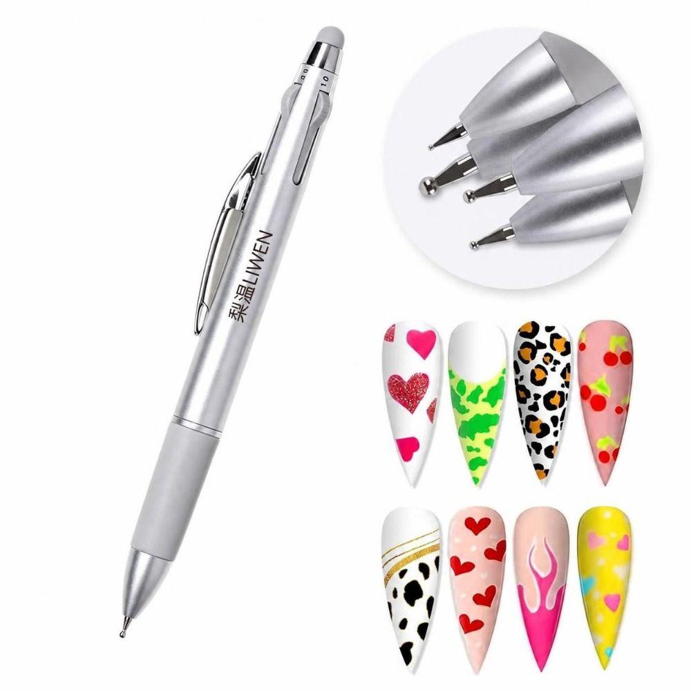 Press Type Nail Art Dotting Pen 0.8/1/1.8/2mm Nail Art Tip Dot Paint Nail Painting