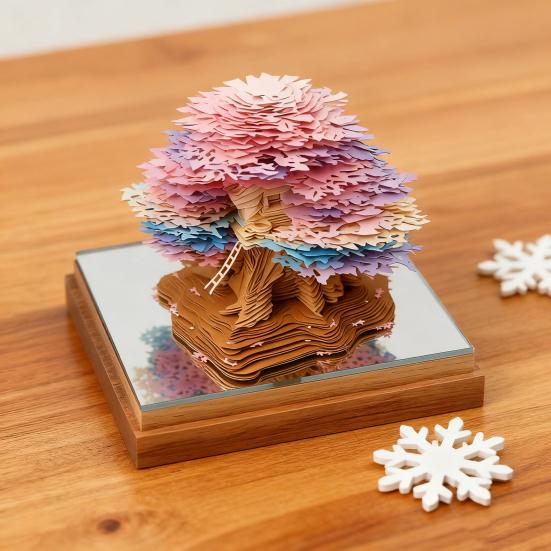 2026 Time Piece Calendar 3D Tear-Away Desk Calendar Notepad Daily Planner DIY Paper Carving Art Desktop Decoration Gift for Christmas Birthdays