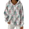 Women's Fashion Casual Christmas Print Pullover Long-Sleeve Hooded Sweatshirt