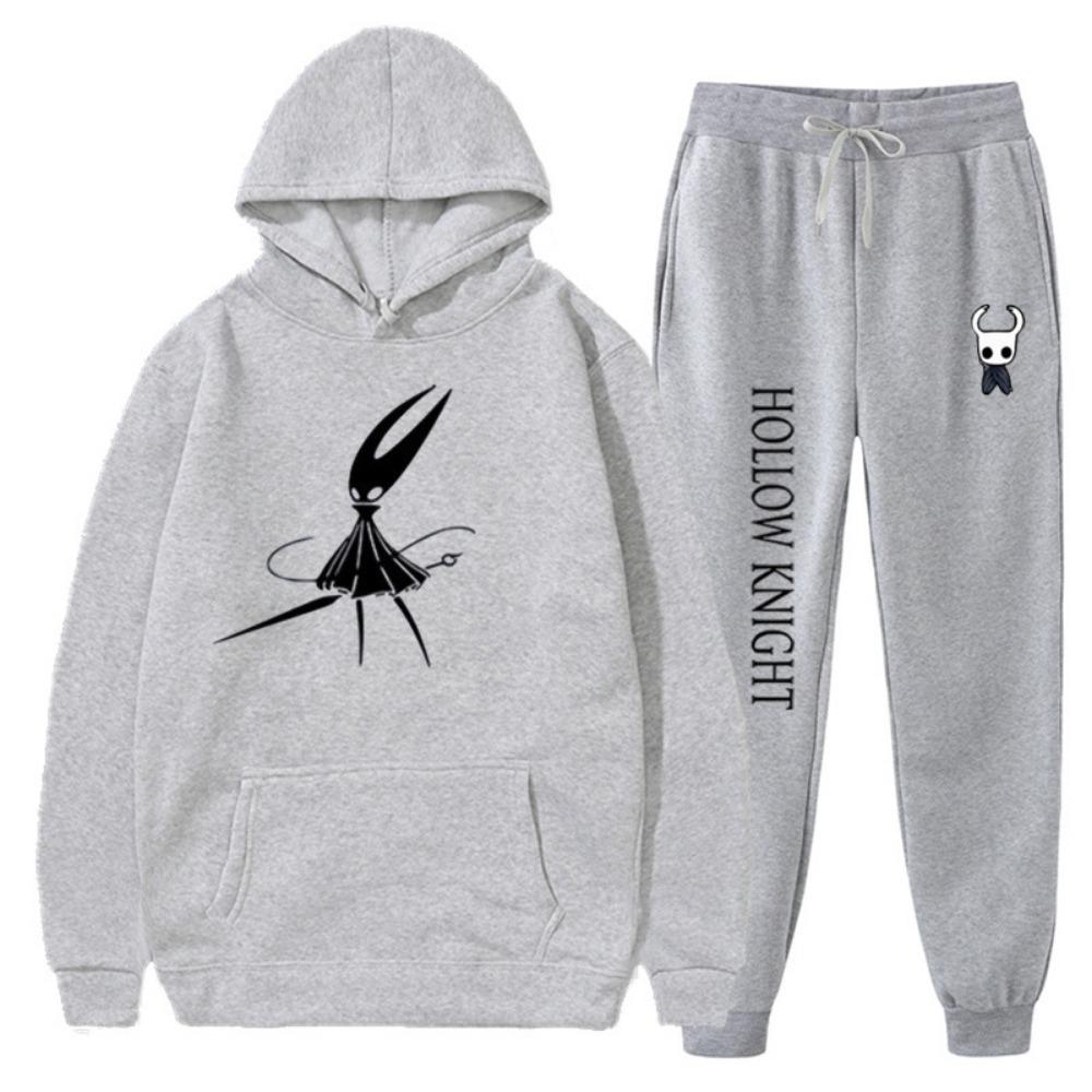 Men's Hoodie Anime Print Hollow Knight Hoodie Set Leg Binding Pants Two-piece Set