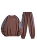 2025 New Cross-border Men's Two-Stripe Casual Crew Neck Outfit - Youth Spring/Autumn Fashion Set