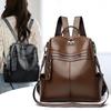 Women's Multi-functional Leather Backpack Retro Leather Shoulder Bag Large Capacity Backpack for Daily Commute and Weekend Outings and Travel
