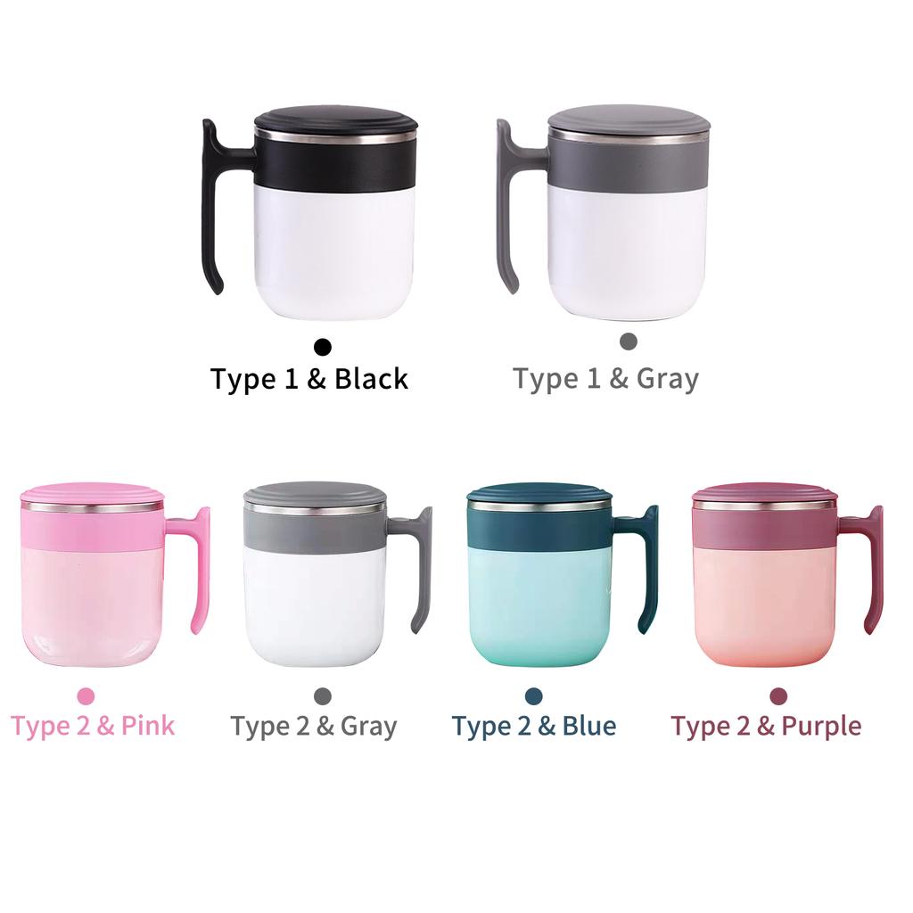 300mL Self Stirring Mug with Lid Thermal Induction Stirring Coffee Cup Electric Stainless Steel Self Mixing Coffee Cup for Coffee Milk Cocoa Hot