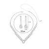 Temperament Luxury Shiny Rhinestone Necklace Earrings Two-piece Set Fashion White Crystal Pendant Water Drop Earrings