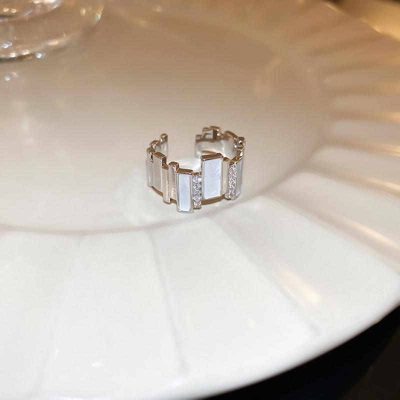 Zirconia Diamond Geometric Heart Open Ring - Fresh High-end Jewelry for Index Finger