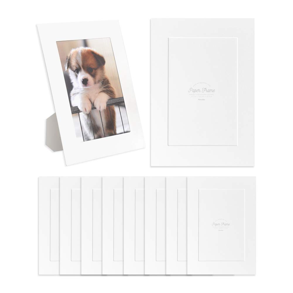 

Monolike Standing Paper Photo 4x6 Standing Paper Frame 10 Paper Frame Frame, White, Inch, - White, Sheets,